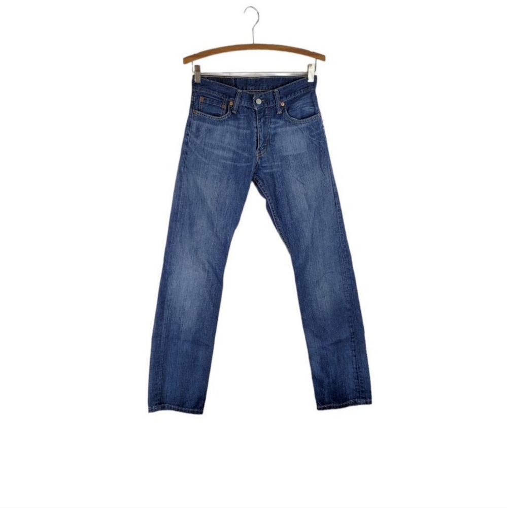 Levis mens 28x32 medium dark blue wash 514 straight fit cotton denim jeans